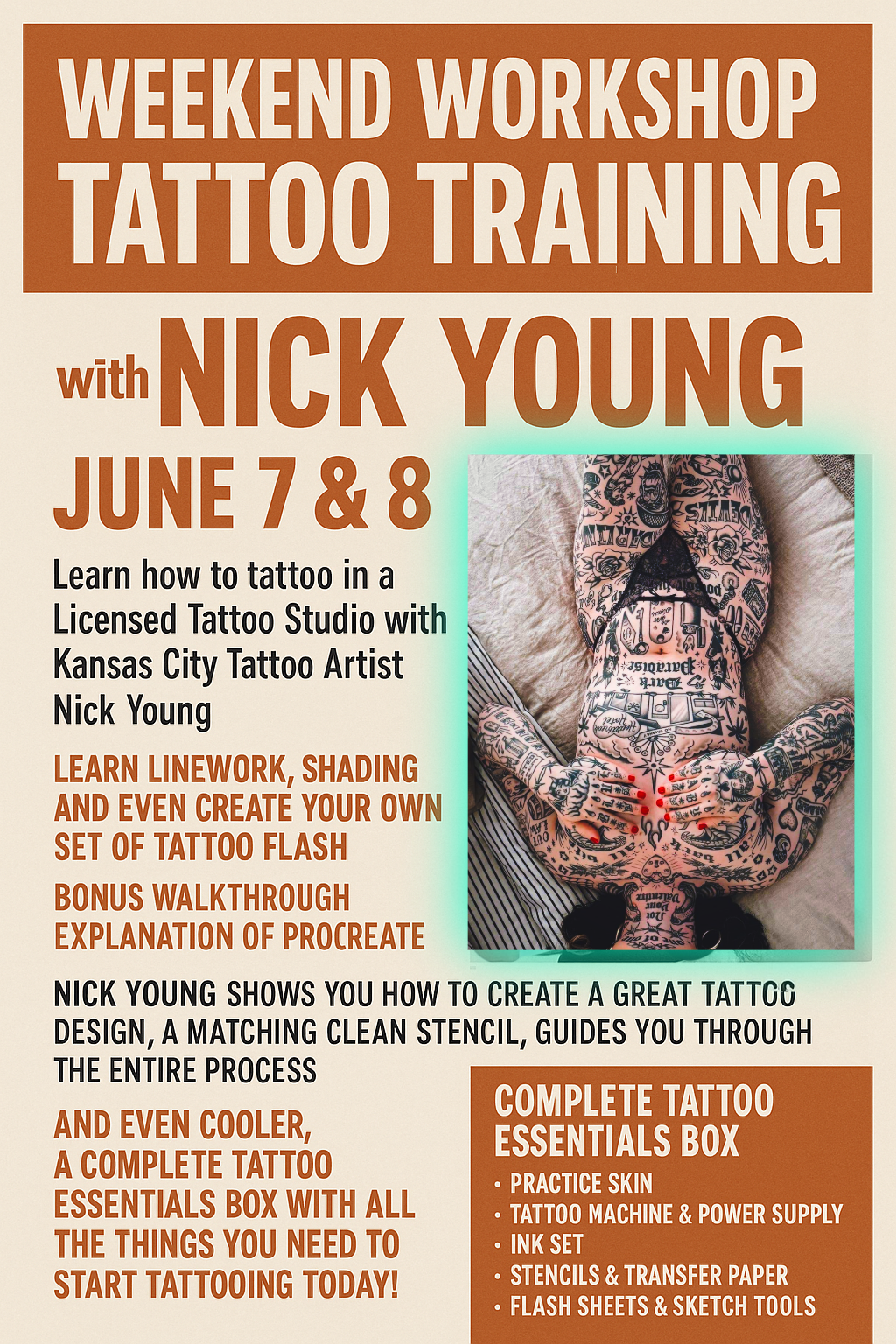 Weekend Workshop Tattoo Training w/ Nick Young - June 7th & 8th