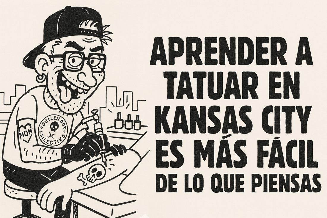 Curso de tatuaje en Kansas City. Aprende a tatuar desde casa y obtén tu licencia de tatuador en Missouri. Programa híbrido con formación online y prácticas en estudio. Aprende a tatuar en Kansas City nunca ha sido más fácil.