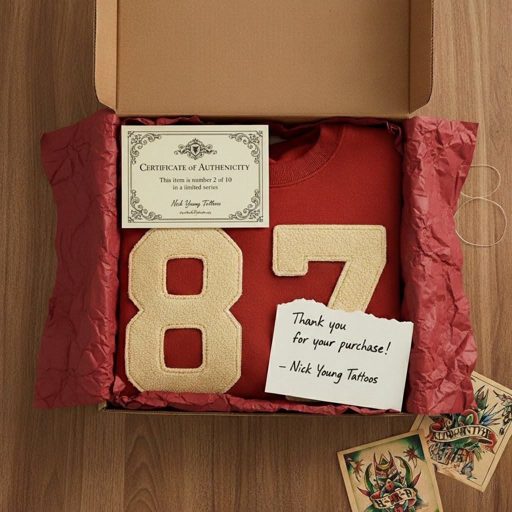 Nick Young Tattoos “87 Legacy” Hand-Crafted Sweatshirt